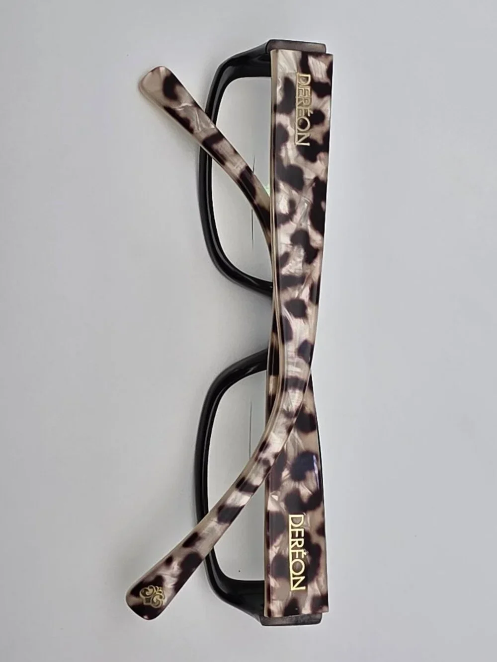 Dereon by Beyonce DOC318 01 Black Pearl Leopard Print Eyeglasses Frame 53-20-135